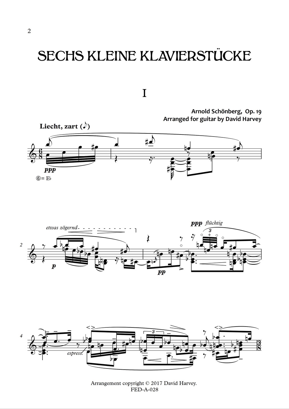 Sechs Kleine Klavierstücke, Op 19 - sample page
