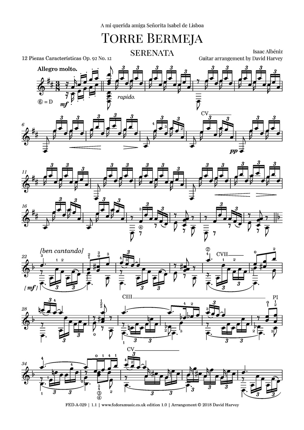 Torre Bermeja (12 Piezas Características, Op. 92 No.12) - sample page