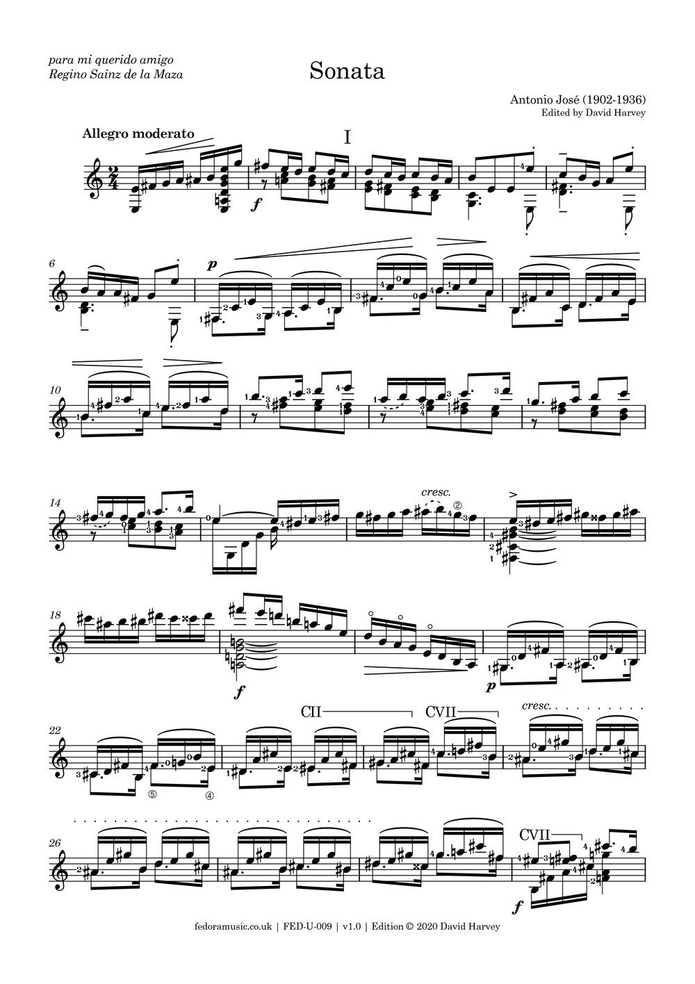 Sonata for Guitar - sample page